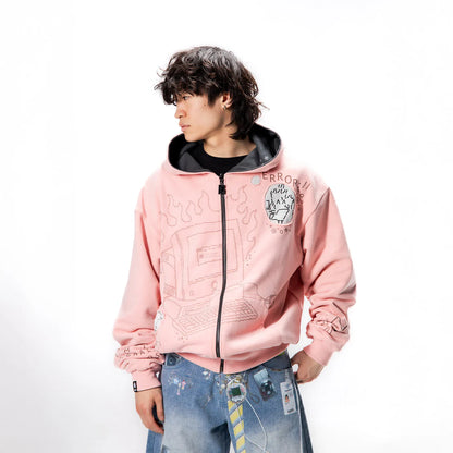Burned Out Reversible Zip