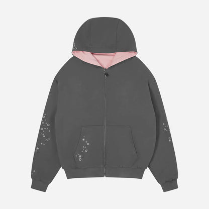 Burned Out Reversible Zip